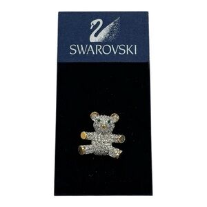Swarovski Crystal Teddy Bear Pin Brooch NWT